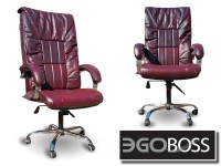 Офисное массажное кресло EGO BOSS EG1001 Maroon в комплектации ELITE натуральная кожа - магазин СпортДоставка. Спортивные товары интернет магазин в Томске 